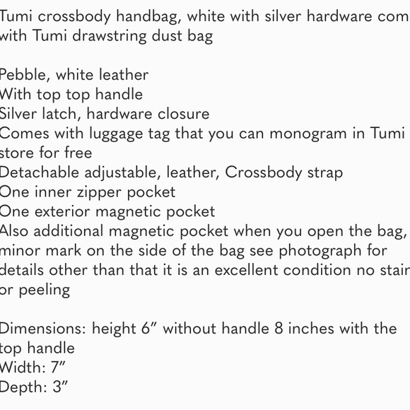 Tumi Leather Top Handle Crossbody Bag in White - Picture 13 of 13